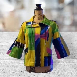Berek beautiful retro neon multicolored jacket size M